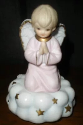 Vintage Lefton Praying Angel Pink Girl Music Box  You Light Up My Life  Faith • $21