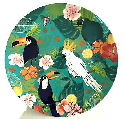 Large Melamine Serving Tray/Platter ~ Tropical Birds Havana - 19  Diameter • $15.95