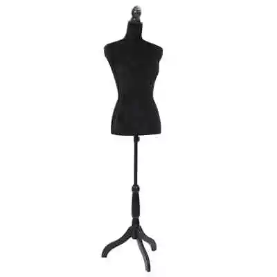 Adjustable Black Velvet Female Dress Form Mannequin Tailor Display Dummy Stand • $126.85