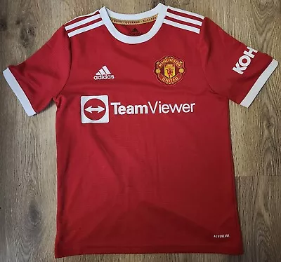 Manchester United Football Shirt Kids 13 14 Years Adidas Home Kit Boys • £14.99