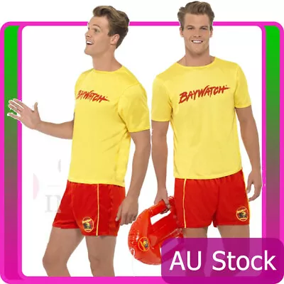 Licensed Mens Smiffys Baywatch Costume Lifeguard Patrol Beach Fancy Dress Party • $27.02