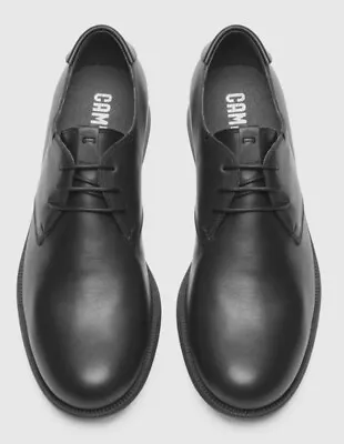 CAMPER 1913 Mil Mens Black Leather Shoes [845] UK 11 EU 45 (18552-068) RRP £175 • £89.99