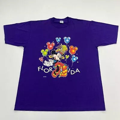 Vintage Velva Sheen T-Shirt Adult XL Purple Short Sleeve Mickey Mouse Casuals • $22.95