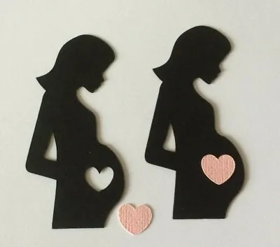 10 Pregnant Lady Die Cuts New Baby Baby Shower • £2.30