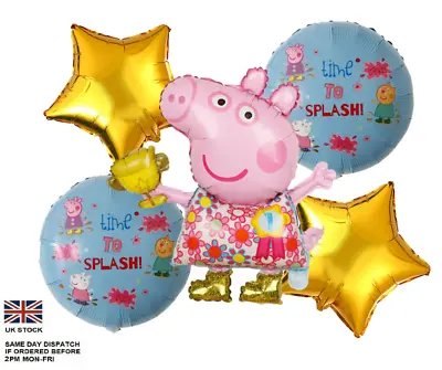 £5.50 • Buy 5pcs PEPPA PIG George Foil Balloons Children Birthday Party Decoration 
