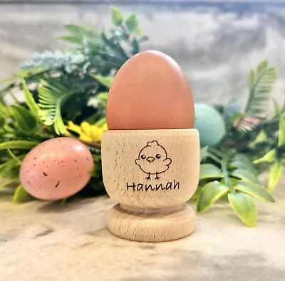 Personalised Egg Cups Easter Christening Gift Birthday Wooden Egg Cup • £4.50