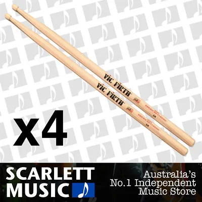 $73.95 • Buy 4x Vic Firth American Classic 5A Wood Tip Drumsticks ( 5AW 5-A Drum Sticks )