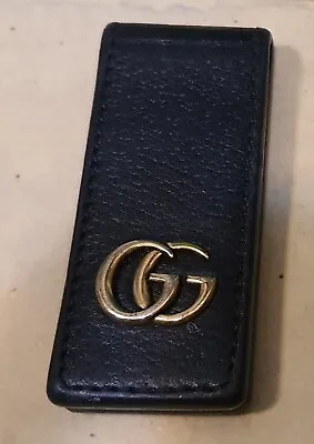 $330 • Buy GUCCI GG Marmont Leather Money Clip Magnet Type Black × Gold, Like NEW