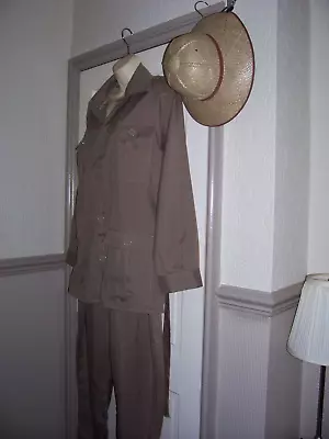Adults Safari  Fancy Dress Costume & Hat   Size Med-large • £12
