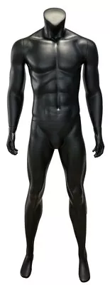 Matte Black 5 Ft 8 In H Athletic Headless Male Mannequin Muscular Body STB2MHB • $289.99