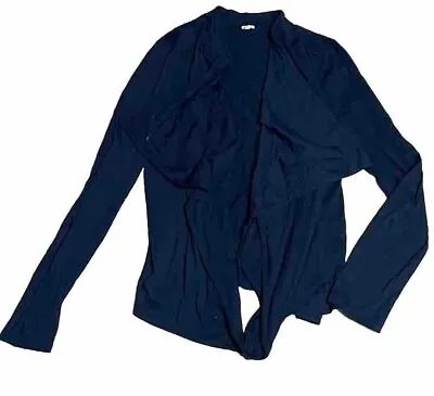 J Crew Navy Blue Cotton Blend Open Long Sleeve Cardigan Size Medium • $15