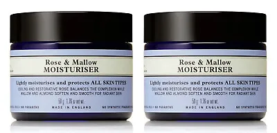 2 X Neals Yard Remedies - Rose & Mallow Moisturiser Cream - 50g • £34