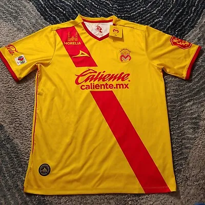 PIRMA MORELIA MONARCAS 2018 AWAY Soccer Football JERSEY YELLOW Sz L • $130