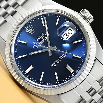 Rolex Mens Datejust Quickset Rolex 18k White Gold Bezel & Stainless Steel Watch • $4799.95