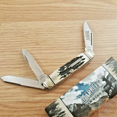 Marbles Cattleman Whittler Pocket Knife Stainless Steel Blades Stag Bone Handle • $19.29