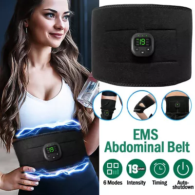 EMS ABS Abdominal Belt Muscle Trainer Stimulator Toning Smart Training Belt Home • $13.99