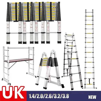 £59.97 • Buy UK Heavy Duty Telescopic Loft Steps Ladder Multi-Purpose Extendable Aluminium