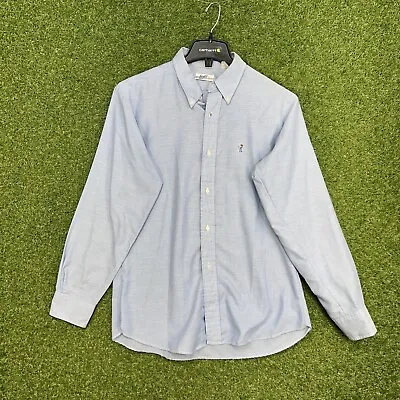 Vintage Levis Shirt Mens Large Long Sleeve Stripe Button Up Down Cowboy Dress • $14.99
