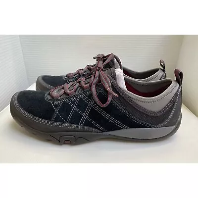 Merrell Womens Mimosa Glee Walking Sneakers Black Leather Shoes Size 8.5 • $32