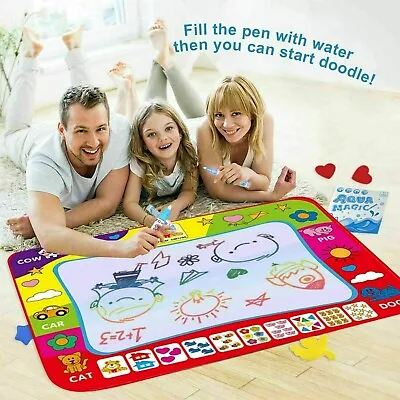 Kids Playing Mat Magic Aqua Doodle Water Painting Drawing Mat Kids Board + 1 Pen • £3.70