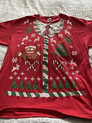 Graphic Tee XL Red Fruit Of Loom Ugly Sweater  100% Cotton • $6