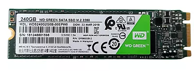 Western Digital WD Green WDS240G2G0B-00EPW0 240GB M.2 Sata SSD 100% Health • £14.99