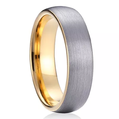 Tungsten Carbide Men Wedding Ring Band Scratched Brushed Dad Gift • $13.27