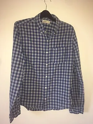 £4 • Buy Hollister Blue Checked Long Sleeved Shirt Size M