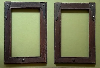 Mission Style / Arts & Crafts Style Wood Picture Frames Pair 10  X 6  Antique • $99.95