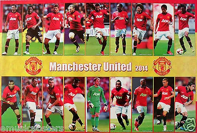 MANCHESTER UNITED  18 SHOTS OF 2014 PLAYERS  POSTER-Soccer UEFA League Football • $15.96