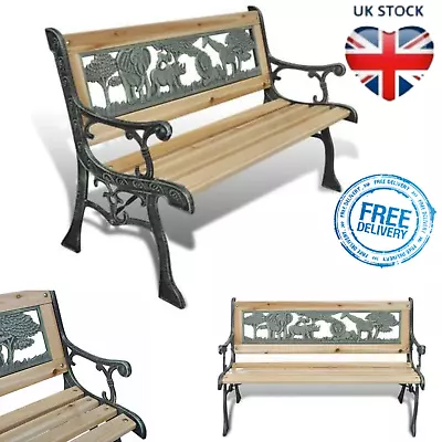 Garden Bench Wooden Park Seat Patio Porch Seating Loveseat Outdoor Furniture • £64.99