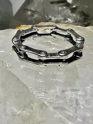 Watson Motorcycle Ring  Bike Chain Band Biker Size 12 Sterling Silver Band  Men  • $59