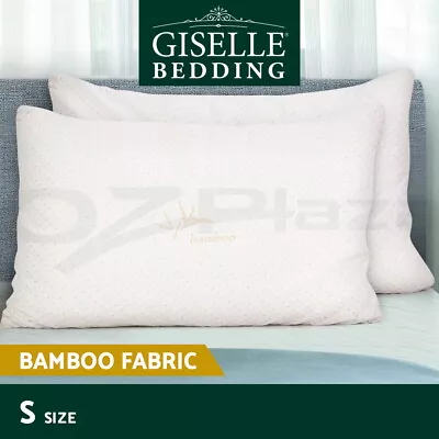 Giselle Bedding Bamboo Memory Foam Pillow Cool Gel Twin Pack Soft Cover Hotel • $39.95