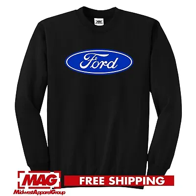 FORD BLACK CREWNECK Motor Automotive Sweatshirt Car Mustang Auto Engine Racing • $29.99