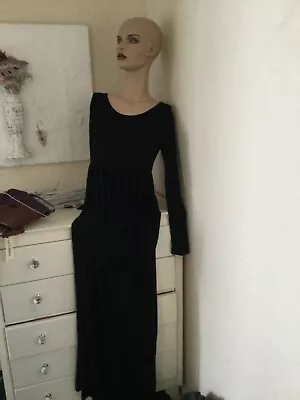 Bnwt Black Tshirt Maxi Dress Size 12 Has Stretch . • £8.99