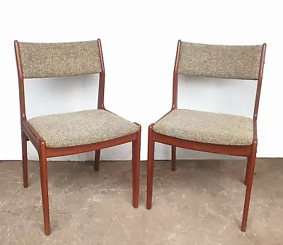 Pair Of Vintage Retro D Scan Danish Teak Chairs • £225