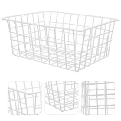  Snack White Storage Bin Freezer Basket Wire For Refrigerator • $19.15