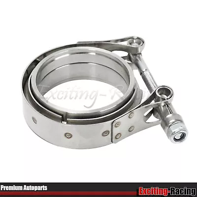 $15.88 • Buy 1PCS 2.5'' Inch Mild Steel V-Band Clamp + Flange Kit Male/Female Turbo Exhaust
