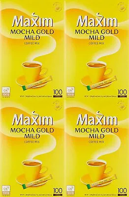 4 PACK Maxim Mocha Gold Mild Coffee Mix Korean Instant Coffee Mix 100 Sticks • $229.99