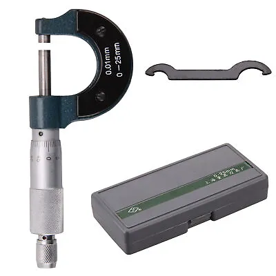 Standard Metal Outside Metric Micrometer Tool For Measurement Machinist 0- 25 Mm • £9.69