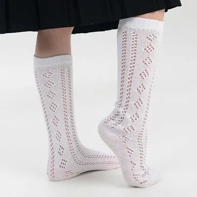 £4.29 • Buy New 3 Pairs Girls White Pelerines Socks Long Back To School Pelerine Knee High