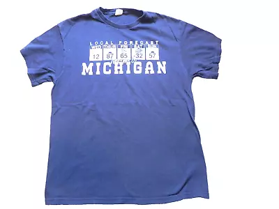 Michigan Parody Shirt Adult Large Local Weather Forecast Streetwear Casual Mens • $18.99