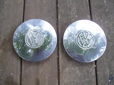 Vintage (2) VW Volkswagen Chrome Center Hub Caps 6” Diameter • $22