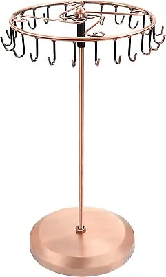 £17.19 • Buy Belle Vous Copper Metal Rotating Jewellery Holder Stand (23 Hooks) 34.8x20.5cm