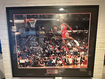 Michael Jordan Signed Framed 1988 Slam Dunk Champion 30 X 40 W/COA • $9107.46