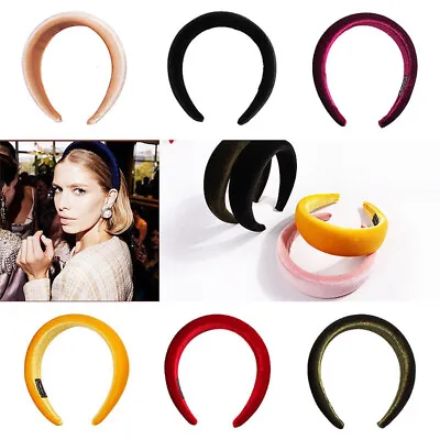 Womens Padded Headbands Velvet Thick Headband Puffy Sponge Headbands Hair Hoop} • $3.62