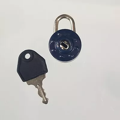 Vintage Blue Mini Padlock With Key • $8.99
