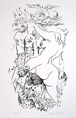 ANDRE MASSON Signed 1970 Original Lithograph From  Terre Erotique  • $299