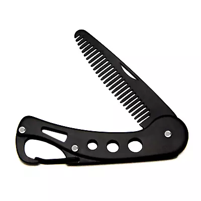 Stainless Steel Folding Beard Comb For Men Mustache Comb Multifunctional Pocket • $9.82