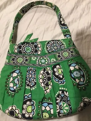 VERA BRADLEY HANNAH Hand BAG IN CUPCAKE GREEN Black Purse CUTE • $15.28